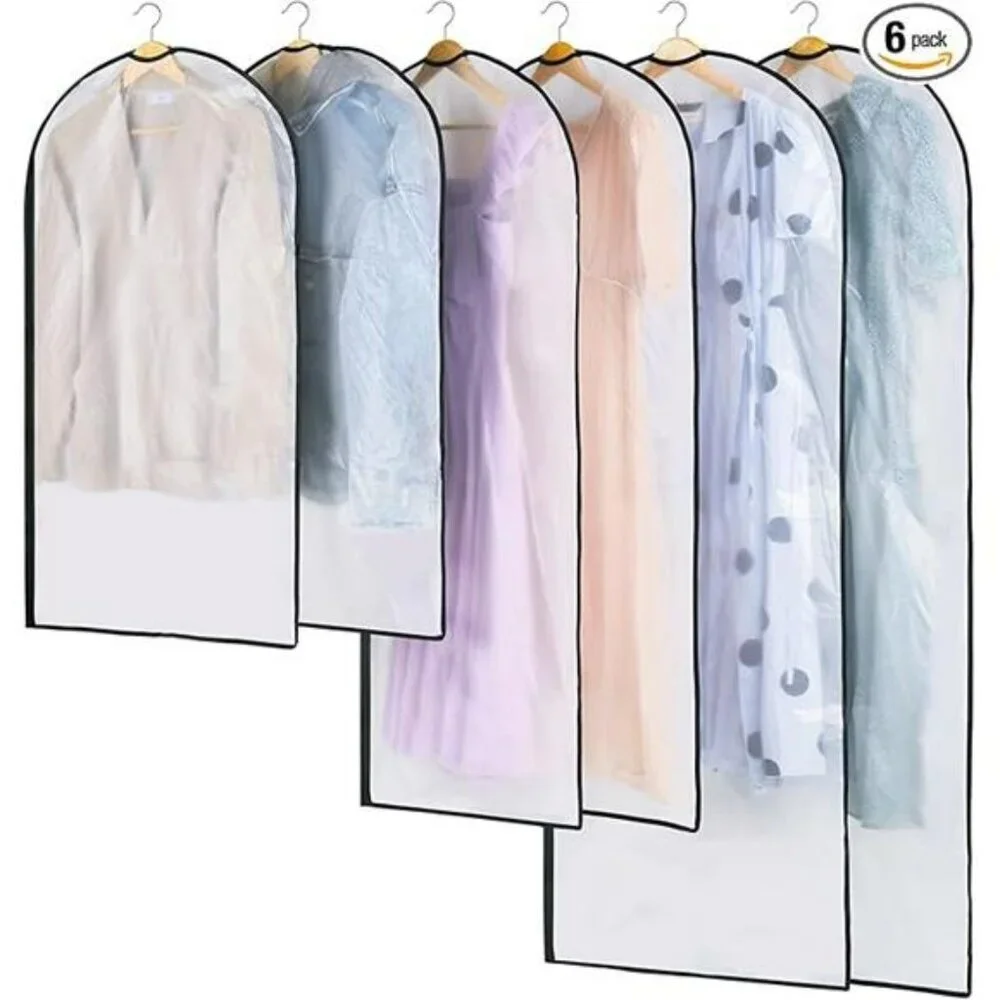 Garment Bags for Hanging Clothes 6 Pack Closet Storage Dress Suit Travel Covers
